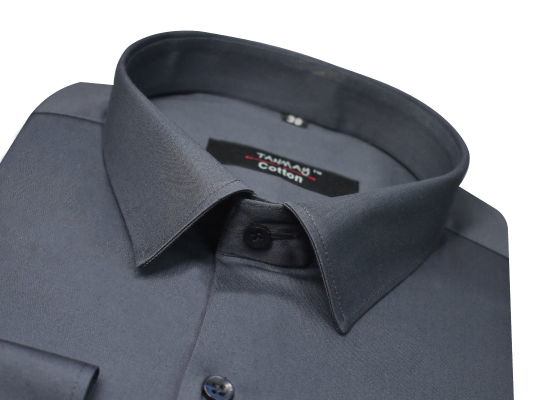 Carbon Color Lycra Cotton Shirt For Men's