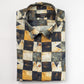 Golden Black Color Leaf Moroccan Printed Shirt For Men's