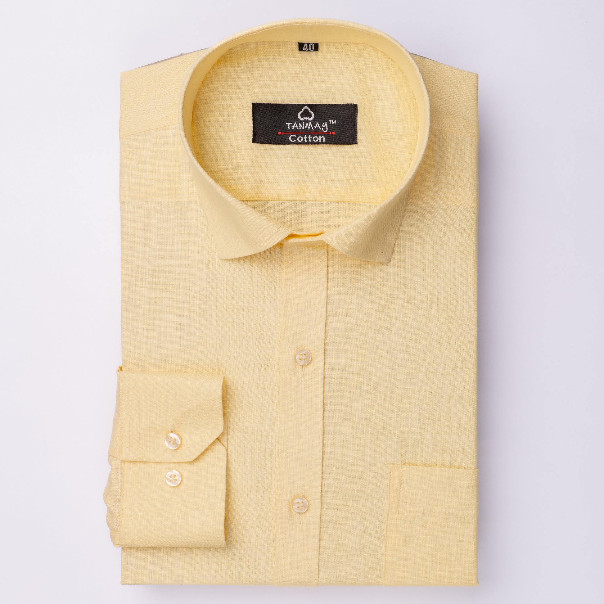 Yellow COLOR LINEN COTTON SHIRT FOR MEN