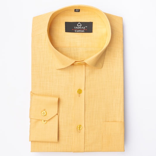 GOLDEN COLOR LINEN COTTON SHIRT FOR MEN