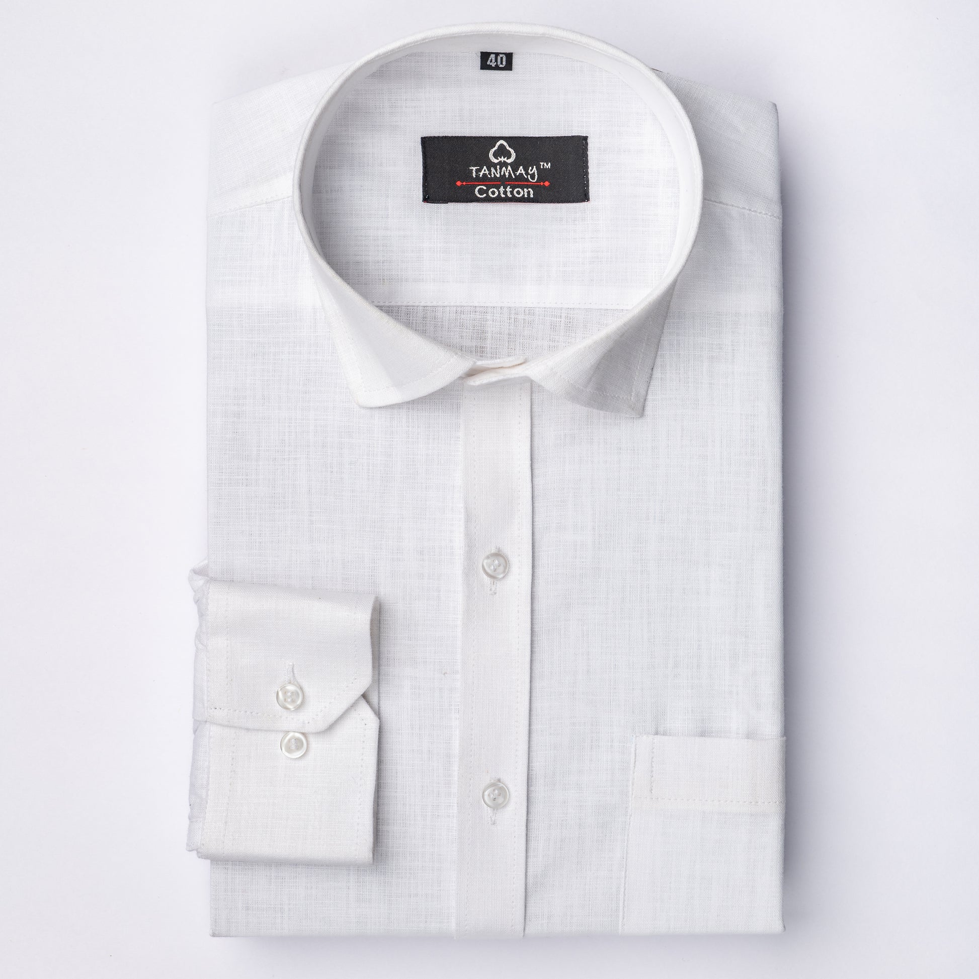 WHITE COLOR LINEN COTTON SHIRT FOR MEN