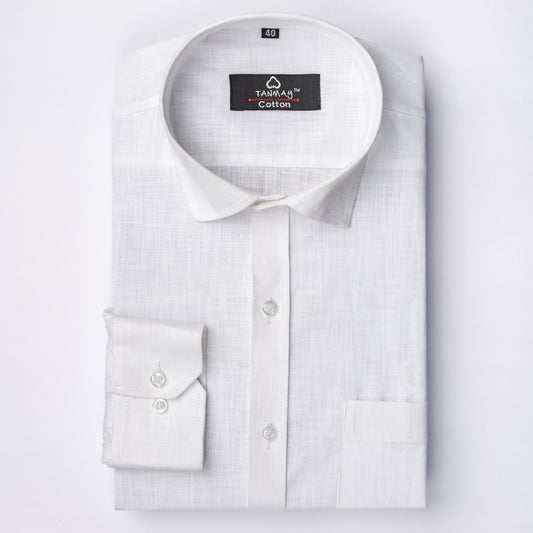WHITE COLOR LINEN COTTON SHIRT FOR MEN