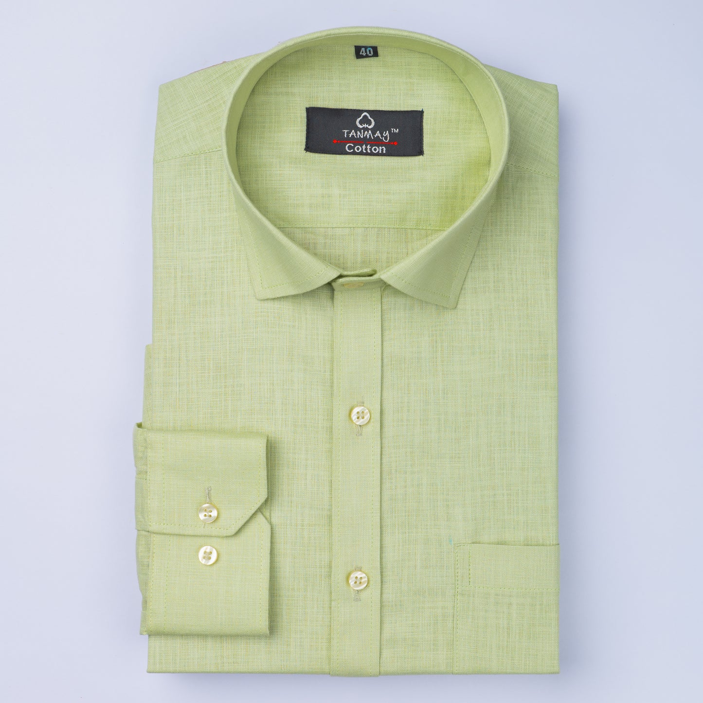 Light Green COLOR LINEN COTTON SHIRT FOR MEN
