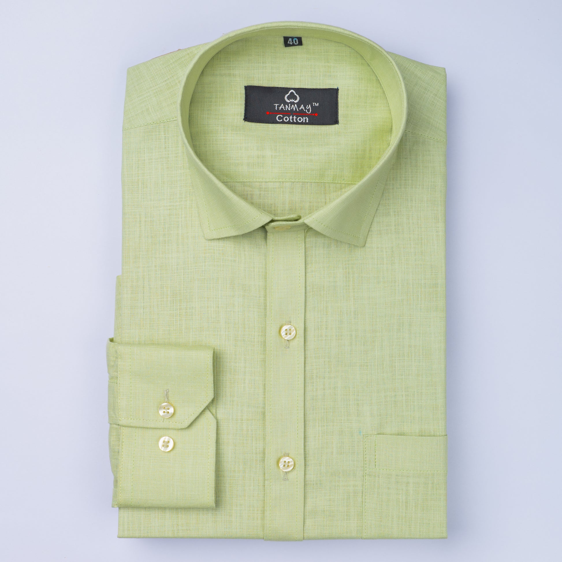 Light Green COLOR LINEN COTTON SHIRT FOR MEN