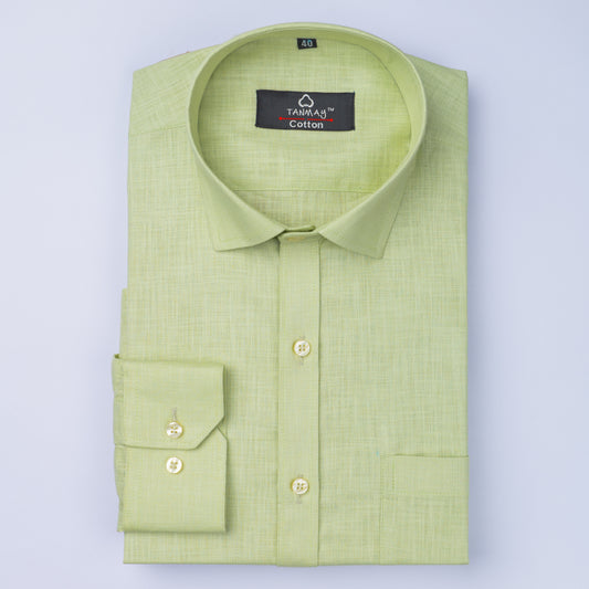 Light Green COLOR LINEN COTTON SHIRT FOR MEN
