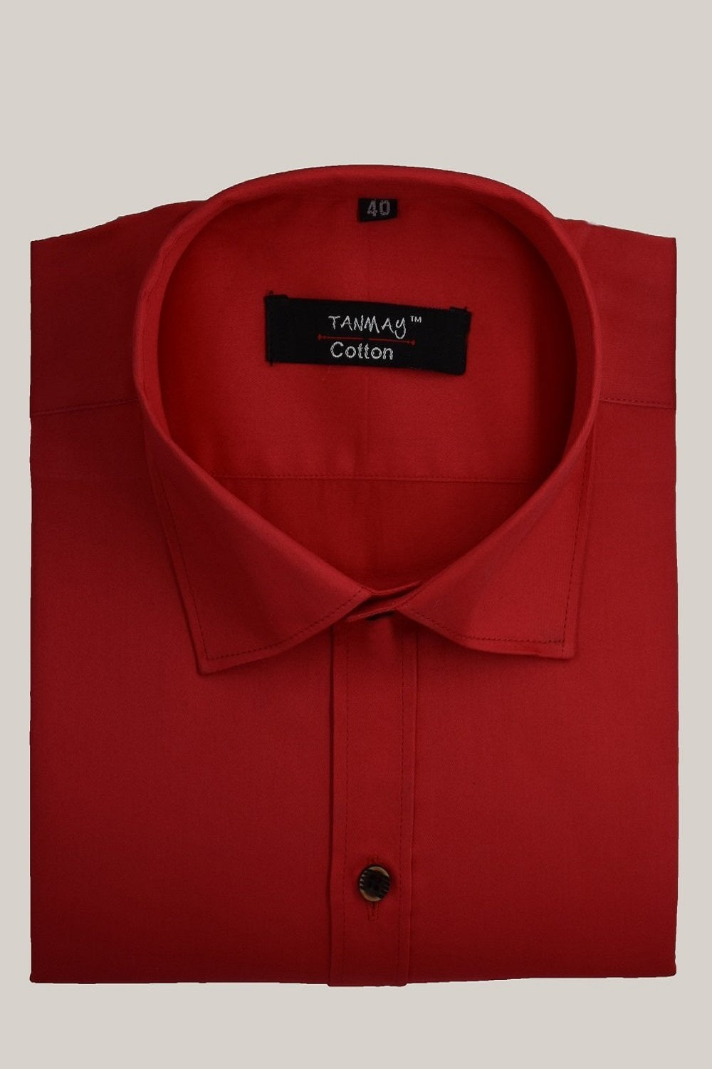 Cotton Tanmay Red Color Formal Shirt for Men's