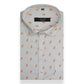 White Orange Double Rectangle Printed Cotton Shirt For Men's