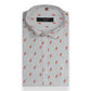 White Dark Orange Double Rectangle Printed Cotton Shirt For Men's