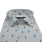 White Sky Blue Double Rectangle Printed Cotton Shirt For Men's