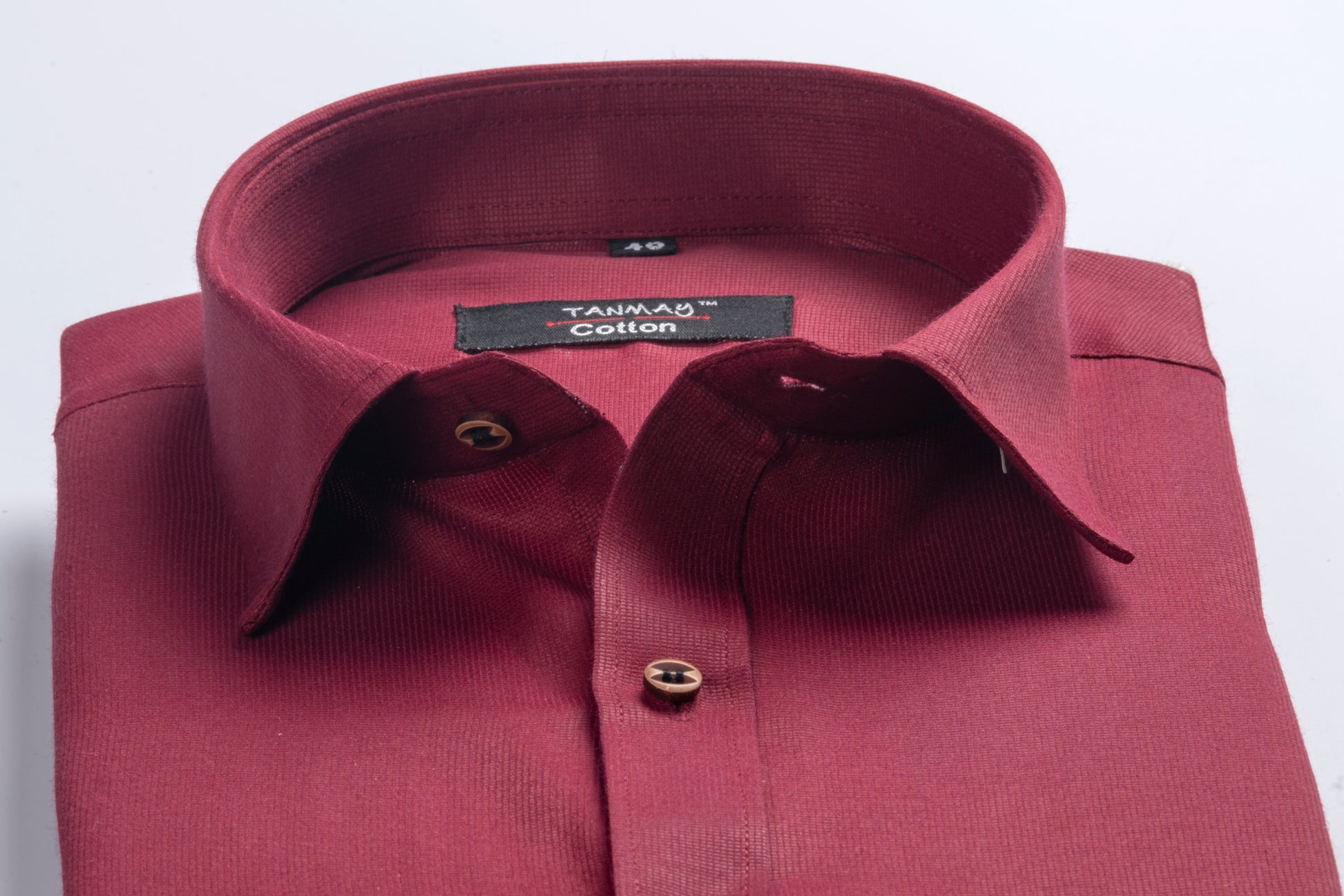 Maroon Color Mercerised Cotton Shirt For Men's