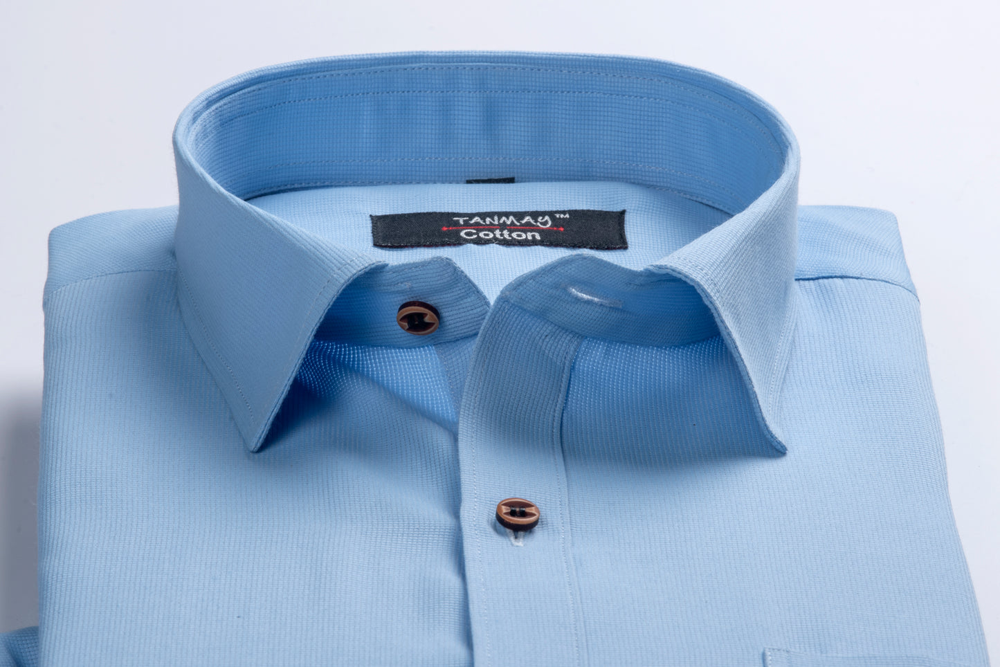 Sky Blue Color Mercerised Cotton Shirt For Men's
