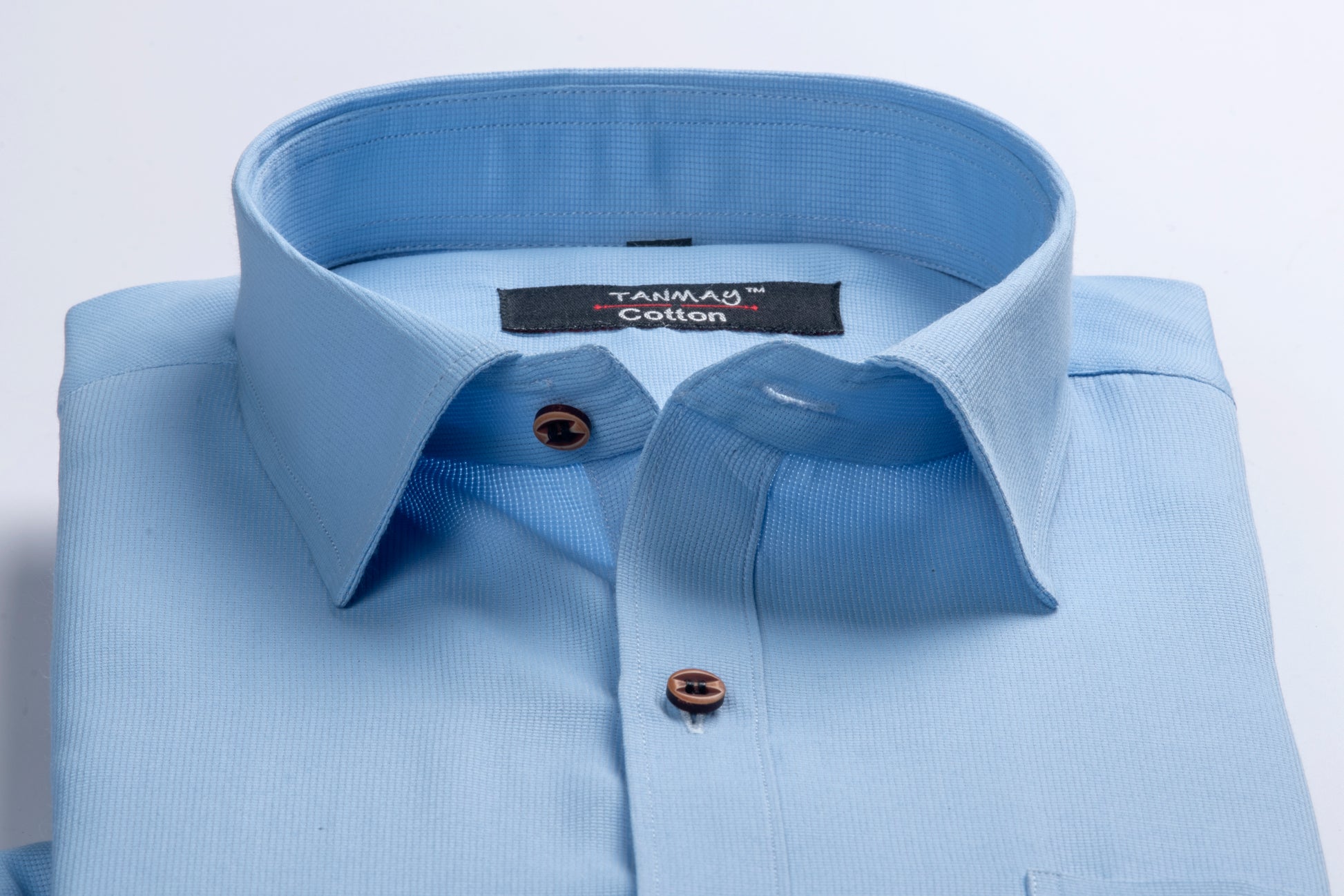 Sky Blue Color Mercerised Cotton Shirt For Men's