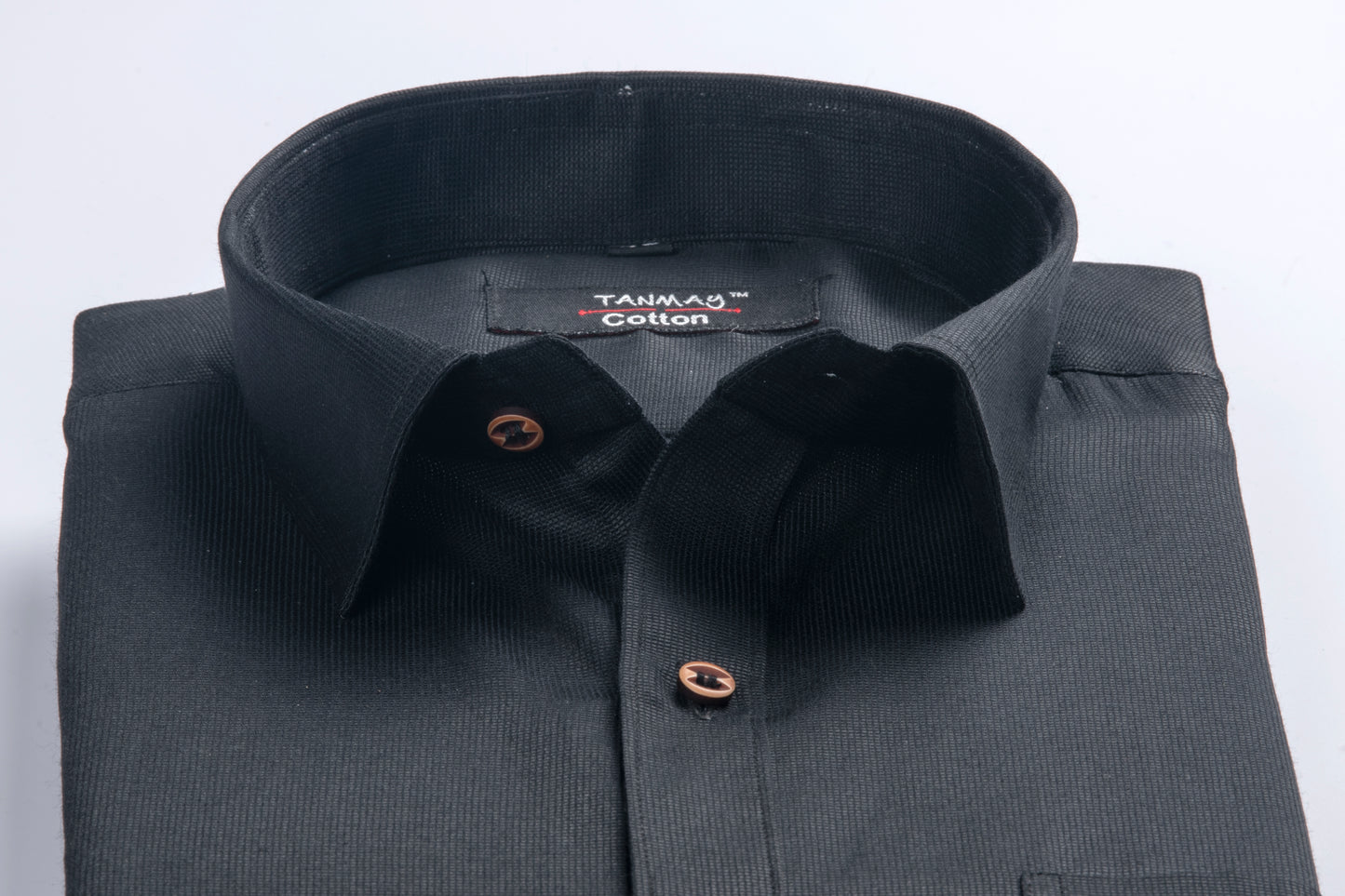 Black Color Mercerised Cotton Shirt For Men's