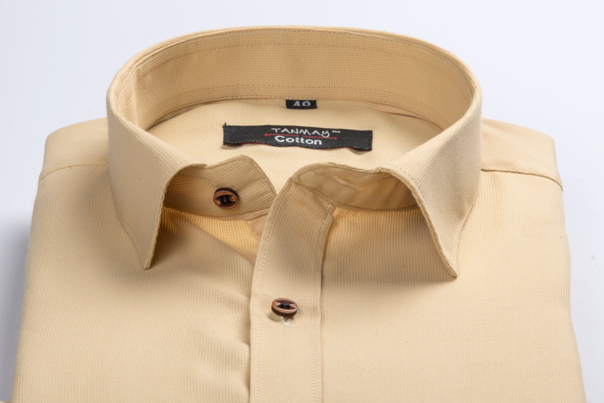 Light Yellow Color Mercerised Cotton Shirt For Men's