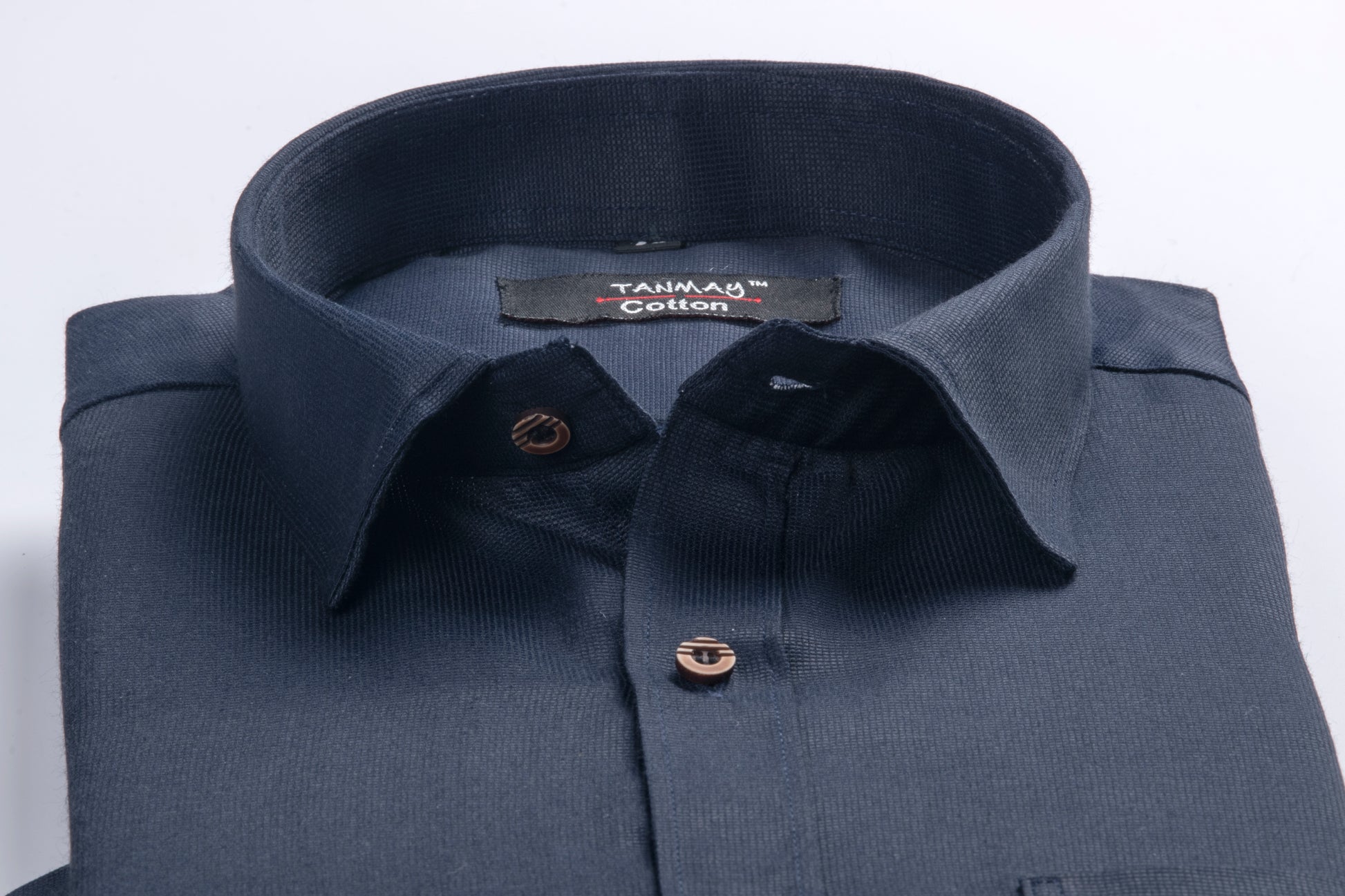 Navy Blue Color Mercerised Cotton Shirt For Men's