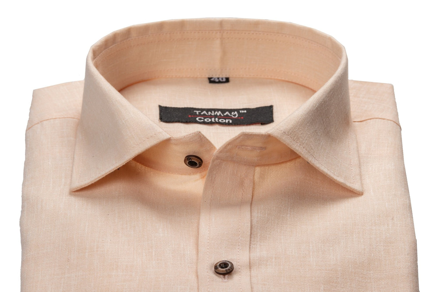 Cotton Tanmay Light Cream Color Linen Fill Formal Cotton Shirt For Men's