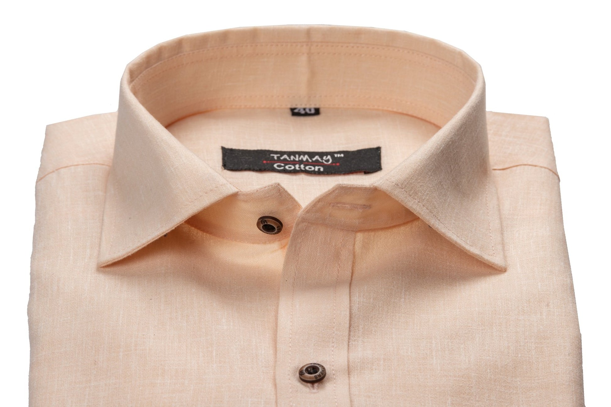 Cotton Tanmay Light Cream Color Linen Fill Formal Cotton Shirt For Men's