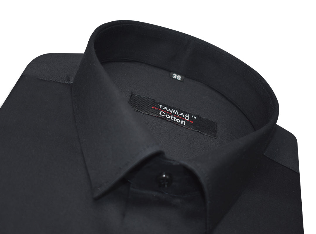 Black Color Lycra Cotton Shirt For Men's