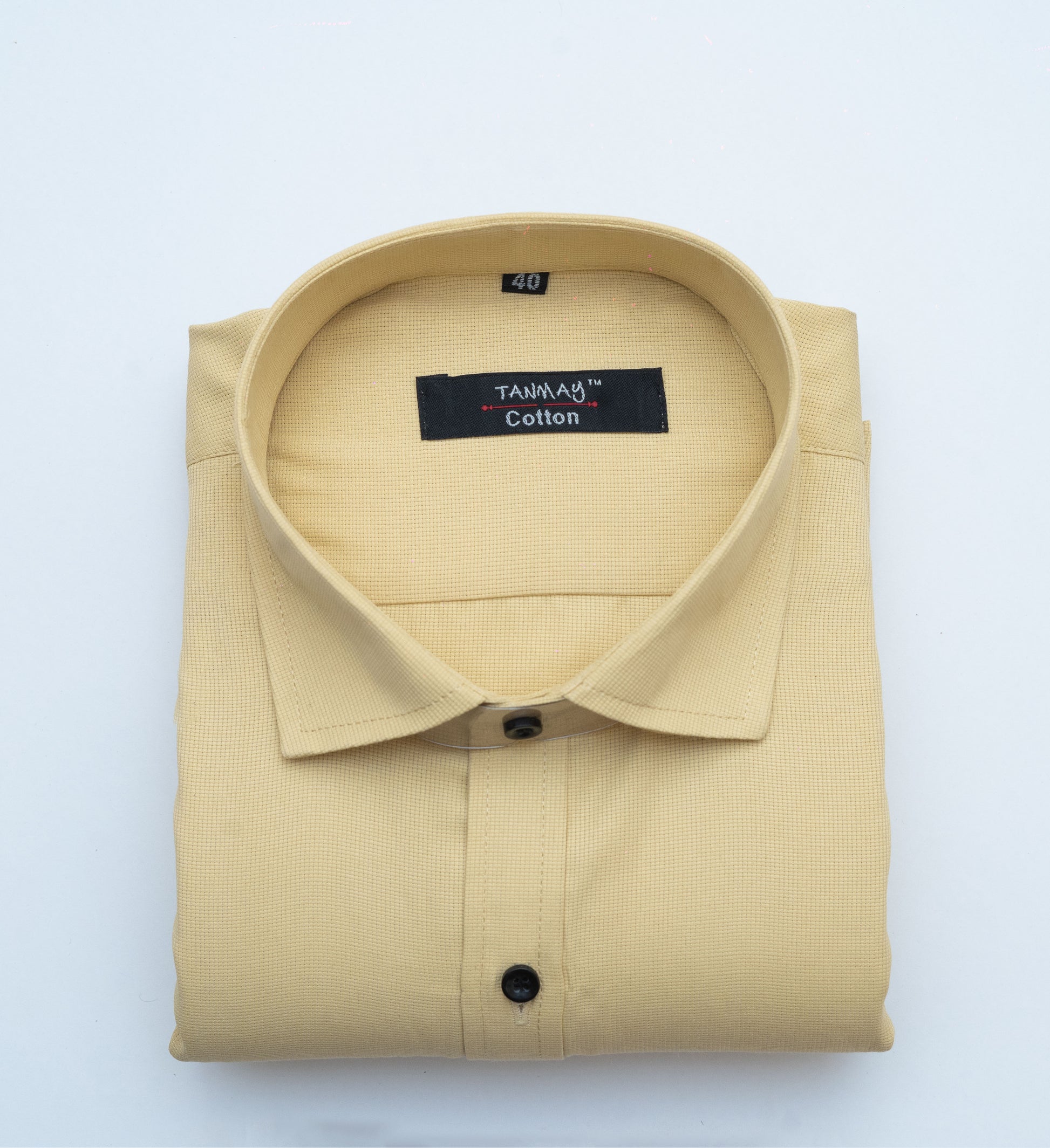 Light Yellow Color Mercerised Cotton Shirt For Men's