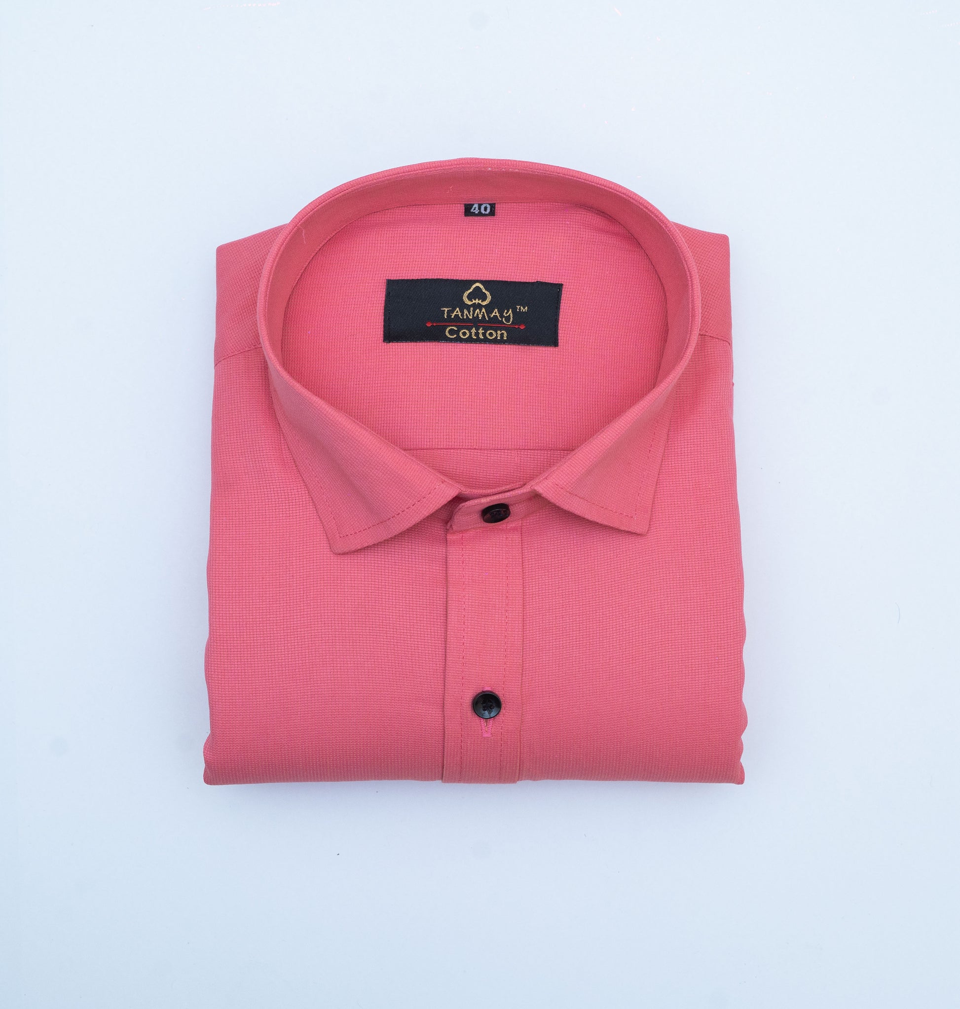 Strawberry Pink Color Mercerised Cotton Shirt For Men's