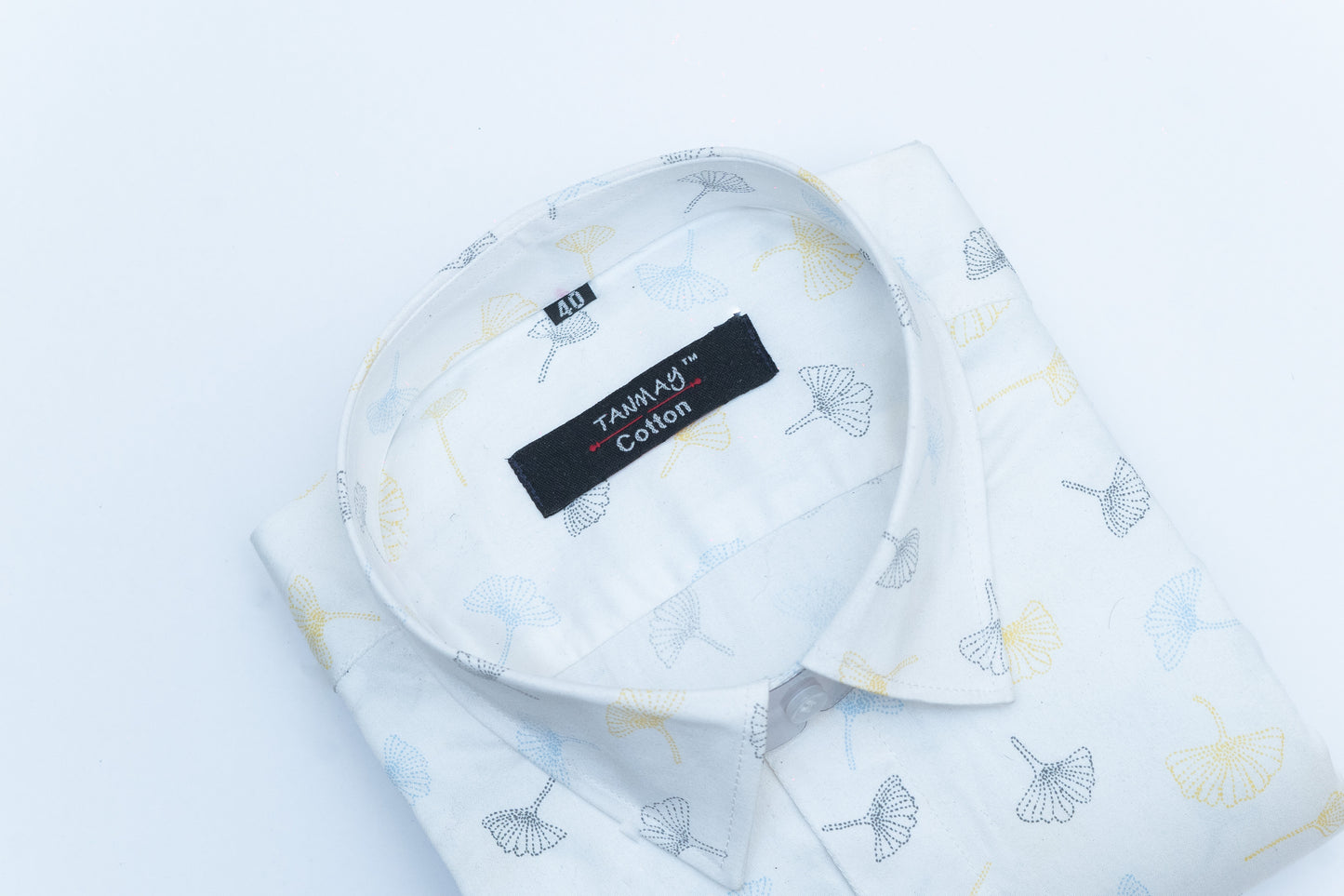 White Color Printed Shirt For Men's