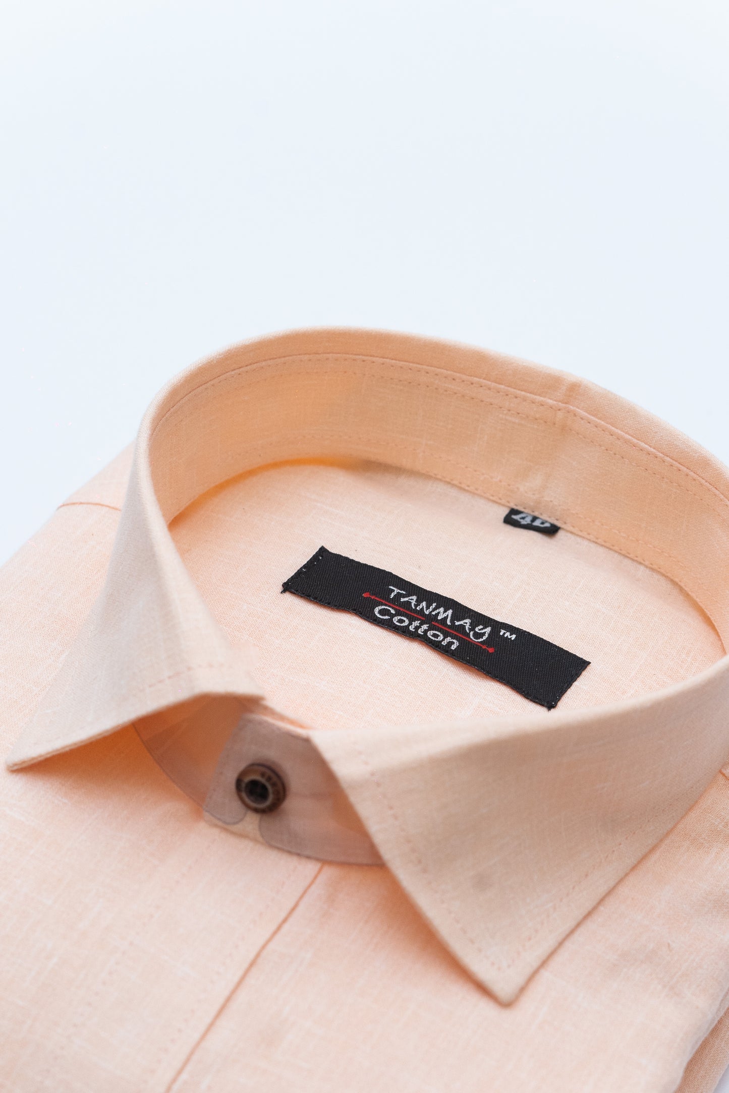 Cotton Tanmay Light Cream Color Linen Fill Formal Cotton Shirt For Men's