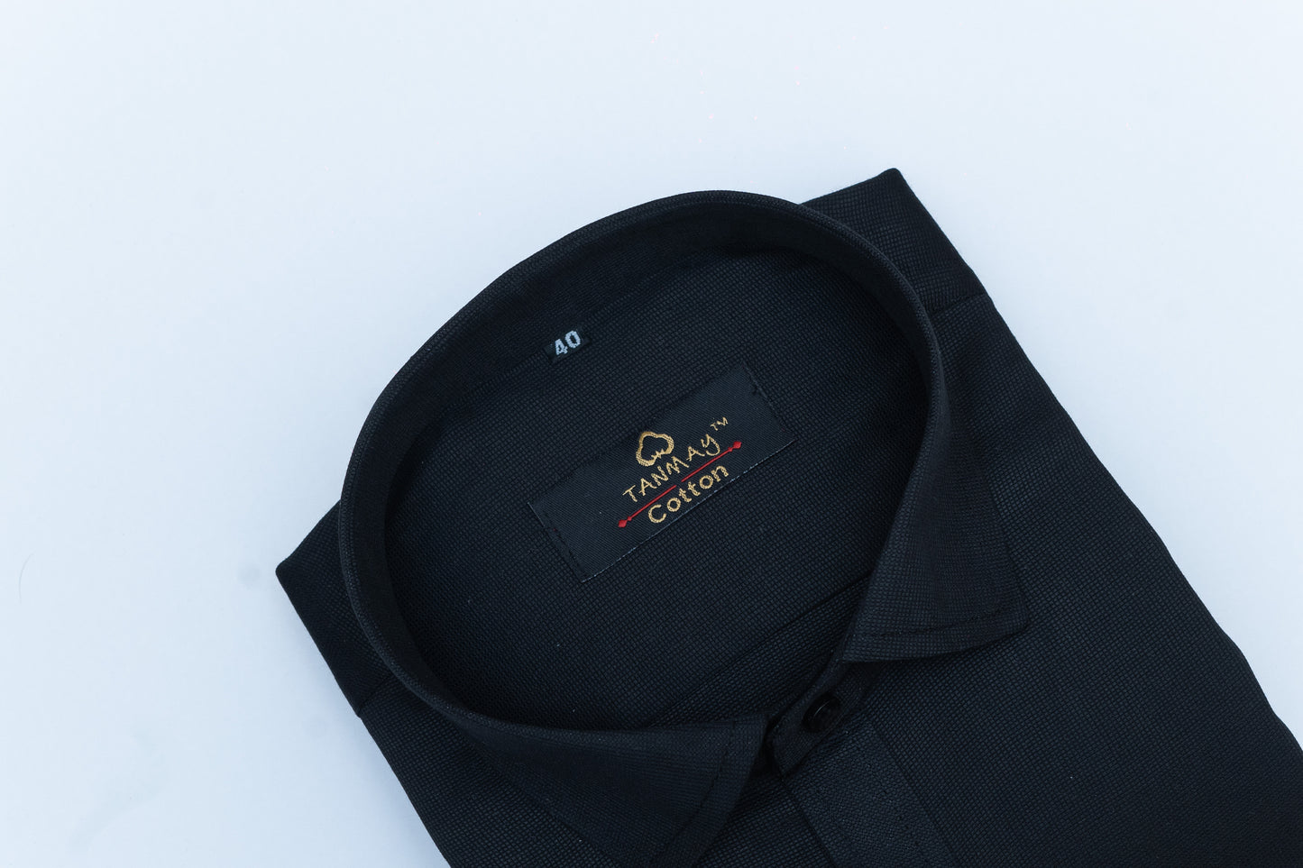 Black Color Mercerised Cotton Shirt For Men's