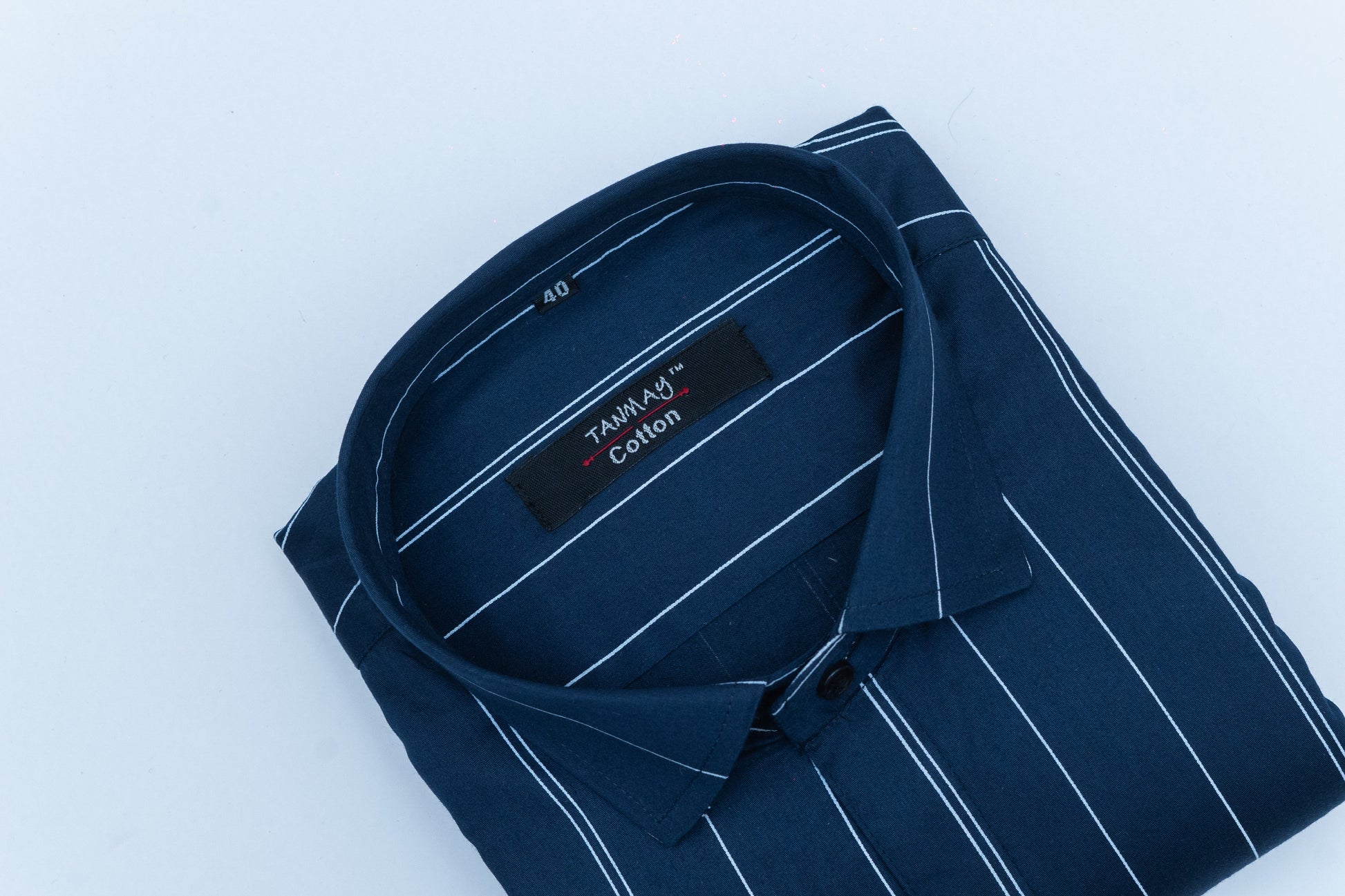 Navy Blue Color 100% Lining Cotton Shirt For Men's