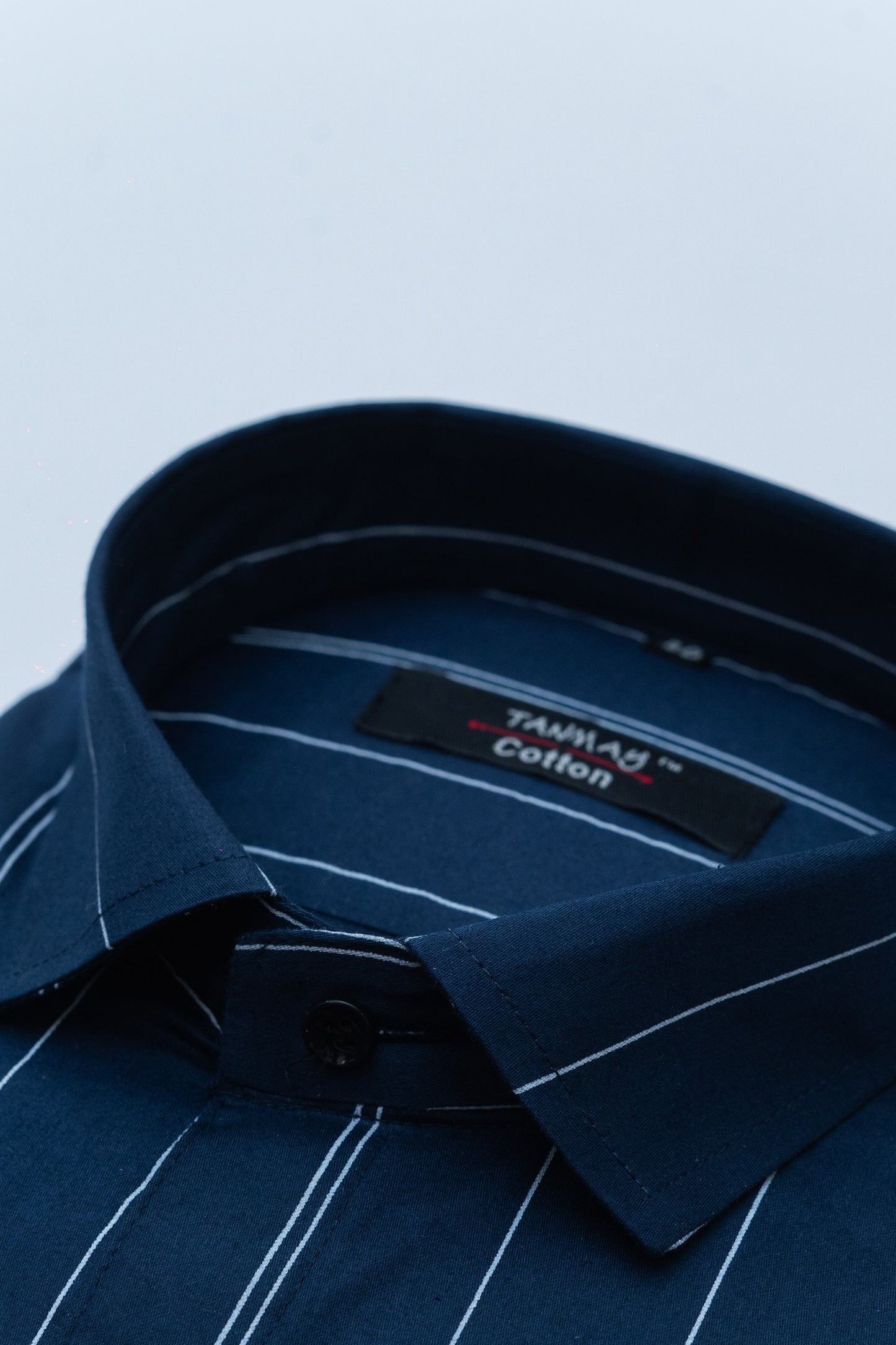 Navy Blue Color 100% Lining Cotton Shirt For Men's