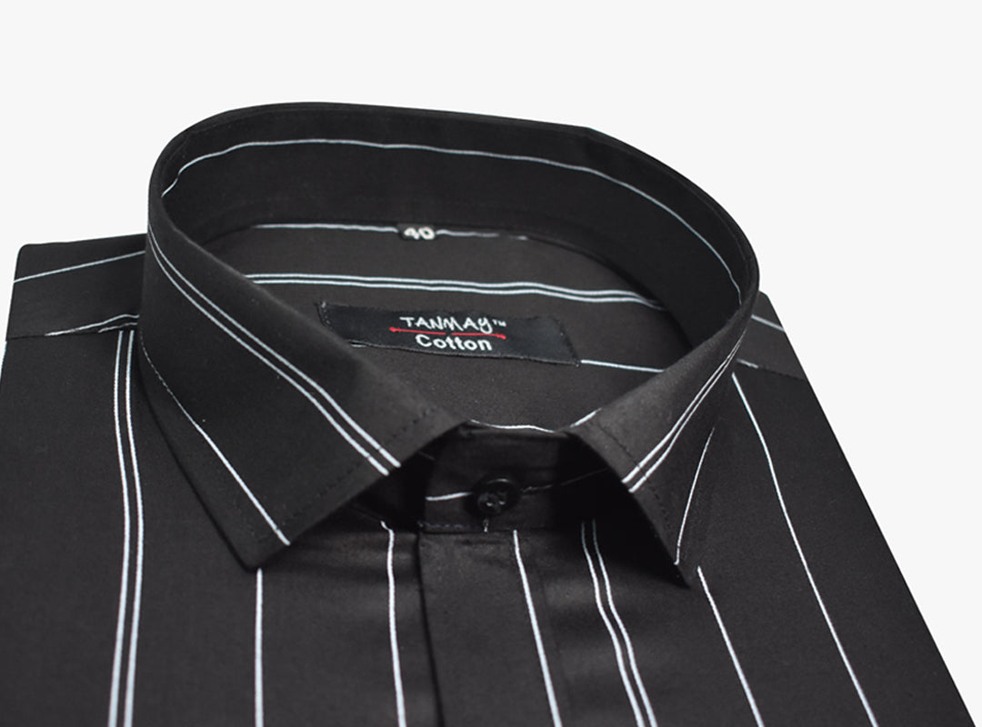 Black Color 100% Lining Shirt For Men's