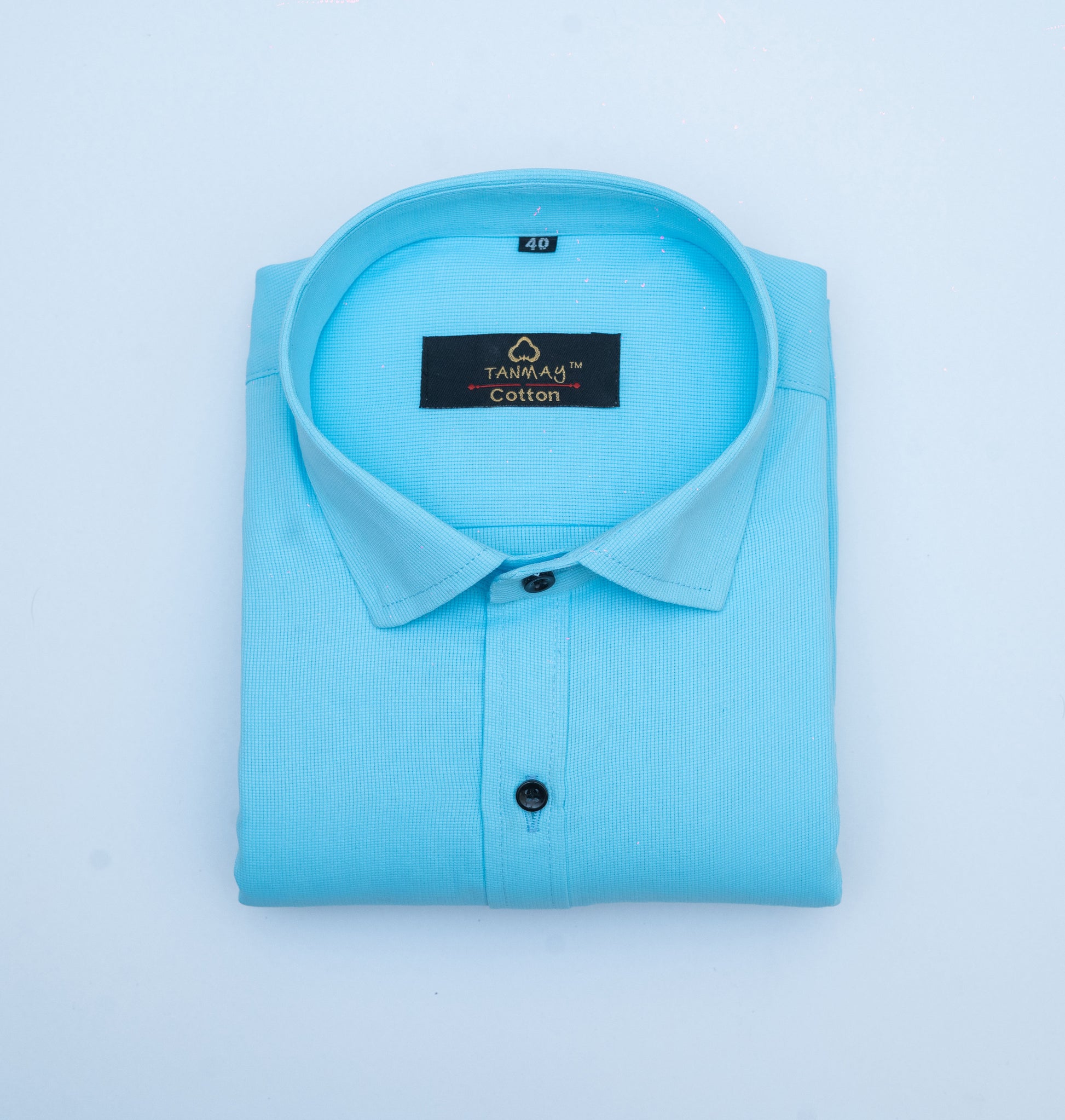 Blue Color Mercerised Cotton Shirt For Men's