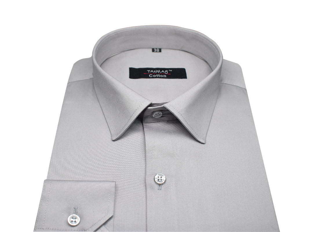 Grey Color Lycra Cotton Shirt For Men's