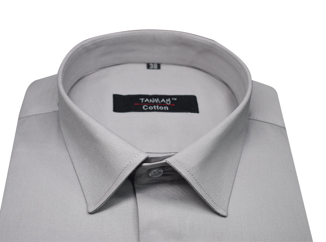 Grey Color Lycra Cotton Shirt For Men's