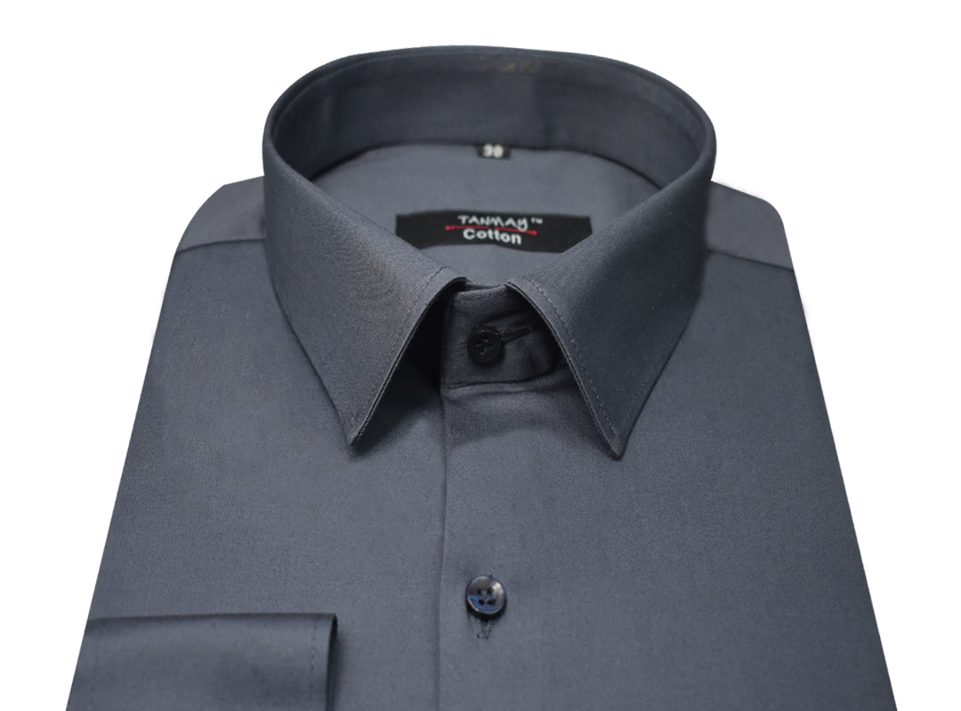 Carbon Color Lycra Cotton Shirt For Men's