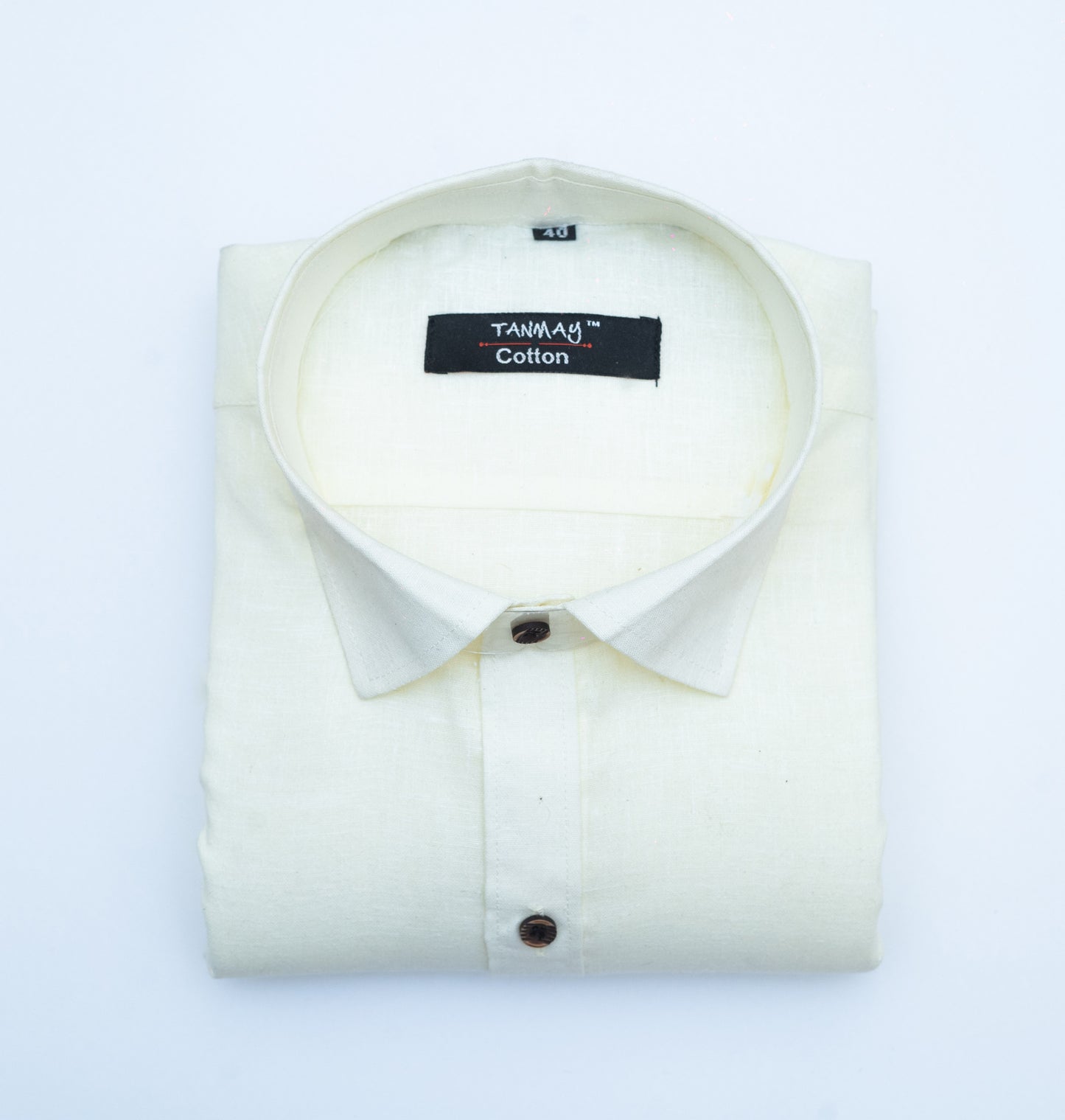 Cotton Tanmay Lemon Color Linen Fill Formal Cotton Shirt For Men's