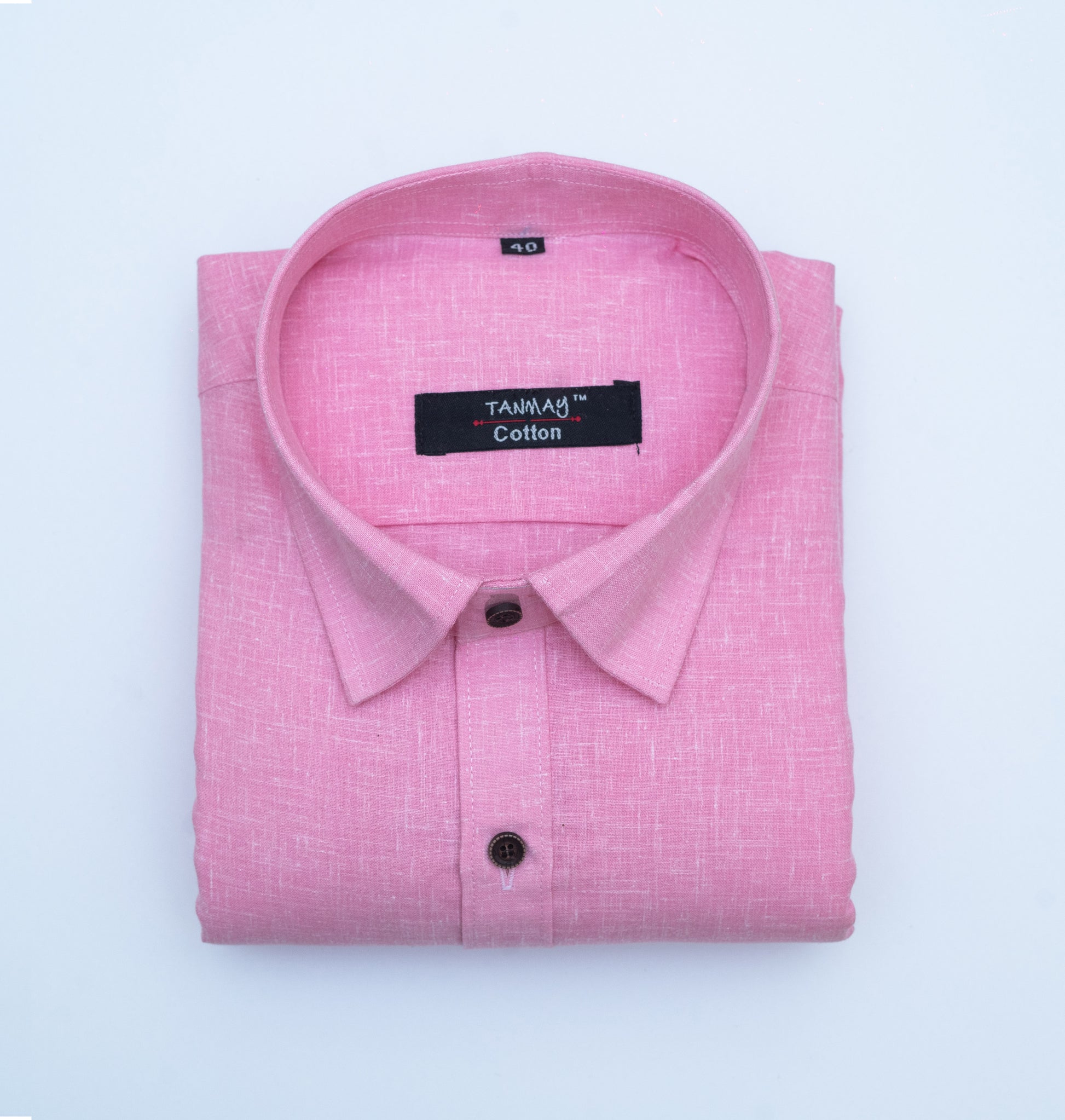 Cotton Tanmay Light Pink Color Linen Fill Formal Cotton Shirt For Men's