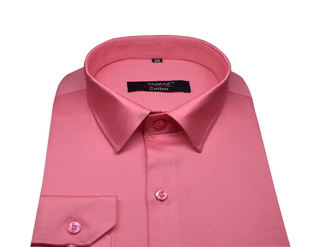 Pink Color Lycra Cotton Shirt For Men's