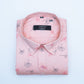 Apricot Orange Color Printed Shirt For Men's