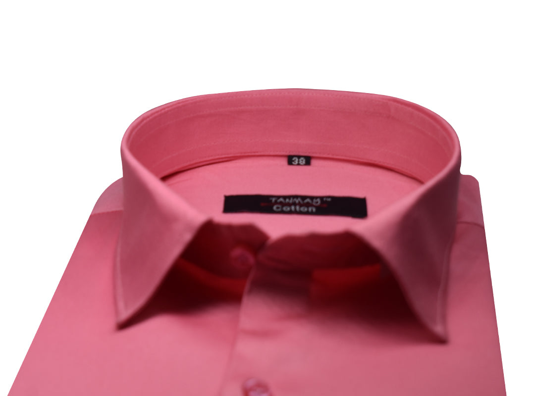 Pink Color Lycra Cotton Shirt For Men's