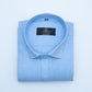 Cotton Tanmay Sky Blue Color Linen Fill Formal Cotton Shirt For Men's