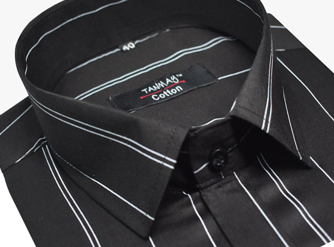 Black Color 100% Lining Shirt For Men's
