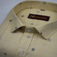 Yellow Color Check Lining Butta Cotton Shirts