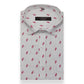 White Pink Double Rectangle Printed Cotton Shirt For Men's