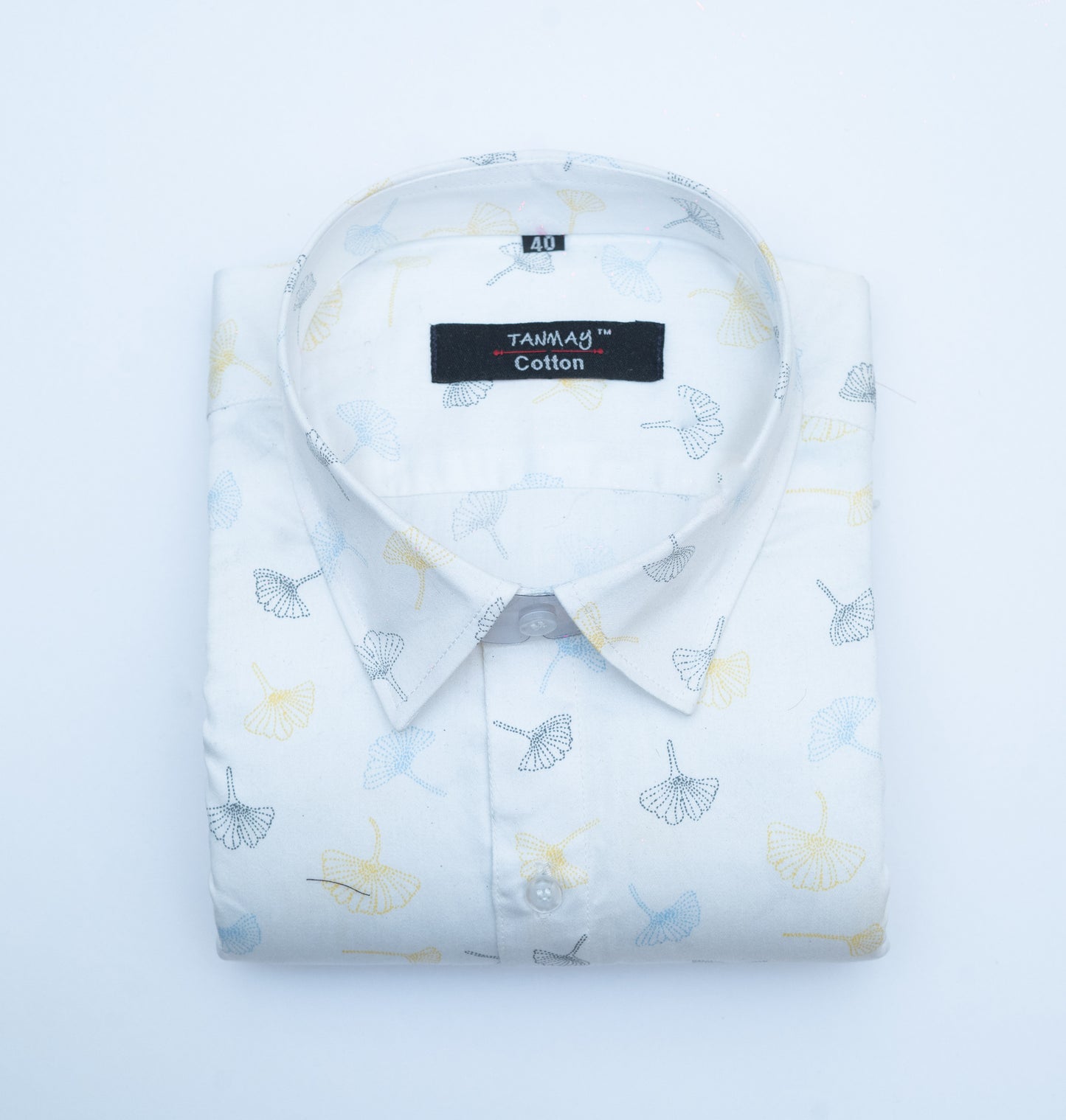 White Color Printed Shirt For Men's