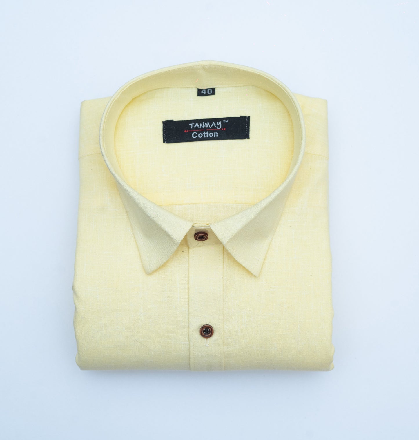 Cotton Tanmay Light Yellow Color Linen Fill Formal Cotton Shirt For Men's